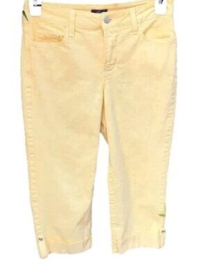 NYDJ Summer Yellow Crop Jeans with Cuff